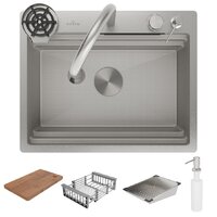 Кухонная мойка Roxen Stage Plus 560250-60-S многофункциональная 8 в 1 (60*48/текстурный сатин) - Превью изображения №3 — Интернет-магазин ПроЗаказ