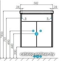  Акватон Тумба Флай 60 с умывальником Миранда 60 (дуб белый/дуб крафт) - Превью изображения №4 — Интернет-магазин ПроЗаказ