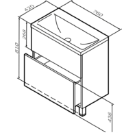  AM.PM Тумба под умывальник Gem 75 M90FSX07522GM32 (2 ящика, графит) - Превью изображения №10 — Интернет-магазин ПроЗаказ