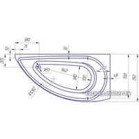 Ванна 1Марка Piccolo 150x75L (с каркасом) - Превью изображения №4 — Интернет-магазин ПроЗаказ