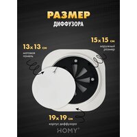 Вентиляционная решетка HOMY AIR круглый A100WRS d150 (белая) - Превью изображения №3 — Интернет-магазин ПроЗаказ