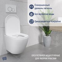 Унитаз подвесной Lauter Vortex 2110830 с кнопкой 219702E (круглая, белый) - Превью изображения №5 — Интернет-магазин ПроЗаказ