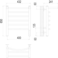 Полотенцесушитель TERMINUS Классик П6 400x650 с полкой нп электро (хром) - Превью изображения №3 — Интернет-магазин ПроЗаказ