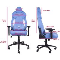 Игровое (геймерское) кресло Thermaltake V Comfort (синий/белый) - Превью изображения №15 — Интернет-магазин ПроЗаказ