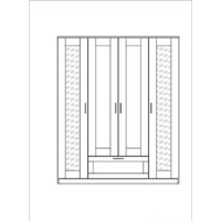 Шкаф распашной Mio Tesoro Сириус 4-х створчатый 1 ящик с 2-мя зеркалами 2.02.01.042.3 (дуб сонома) - Превью изображения №4 — Интернет-магазин ПроЗаказ