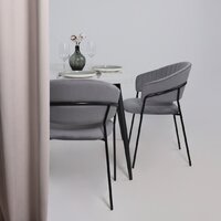 Стул с подлокотниками Алвест AV 433 (темно-серый бархат H-15/черный) - Превью изображения №4 — Интернет-магазин ПроЗаказ