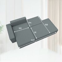 Угловой диван Лига диванов Лига-079 левый 129813L (рогожка амур 07 серый) - Превью изображения №12 — Интернет-магазин ПроЗаказ