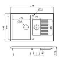 Кухонная мойка БелЭворс Forma L (бежевый, без сифона) - Превью изображения №3 — Интернет-магазин ПроЗаказ