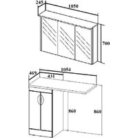  Runo Тумба с умывальником Лира 45 + Гамма 105 лайт с правым крылом (напольная, белый) - Превью изображения №8 — Интернет-магазин ПроЗаказ