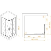 Душевой уголок RGW PA-040B 3508104090-14 90x100 (черный/прозрачное стекло) - Превью изображения №2 — Интернет-магазин ПроЗаказ