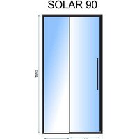 Душевая дверь Rea Solar 90 (черный/прозрачное стекло) - Превью изображения №3 — Интернет-магазин ПроЗаказ