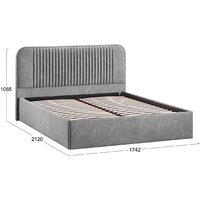 Кровать Трия Тиффани Тип 1 c ПМ и заглушиной 160x200 (микровелюр Wellmart Silver) - Превью изображения №4 — Интернет-магазин ПроЗаказ