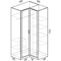 Шкаф распашной Интермебель Марсель 2 зеркала МР-12 (кашемир) - Превью изображения №4 — Интернет-магазин ПроЗаказ