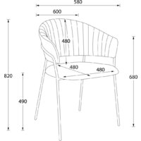 Стул с подлокотниками Алвест AV 433 (светло-серый бархат H-09/черный) - Превью изображения №17 — Интернет-магазин ПроЗаказ