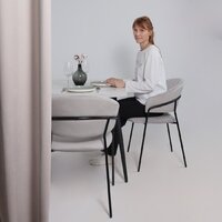 Стул с подлокотниками Алвест AV 433 (светло-серый бархат H-09/черный) - Превью изображения №2 — Интернет-магазин ПроЗаказ