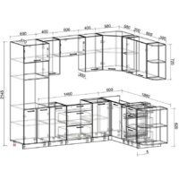 Готовая кухня Интерлиния Мила Лайт 1.88x2.6 правая без столешницы (вудлайн кремовый/бетон) - Превью изображения №2 — Интернет-магазин ПроЗаказ