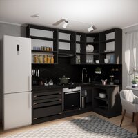 Готовая кухня ВерсоМебель Эко Премиум 1.2x2.4 правая (пудровый/ст. тунис) - Превью изображения №6 — Интернет-магазин ПроЗаказ