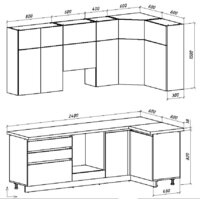 Готовая кухня ВерсоМебель Эко Премиум 1.2x2.4 правая (пудровый/ст. тунис) - Превью изображения №8 — Интернет-магазин ПроЗаказ