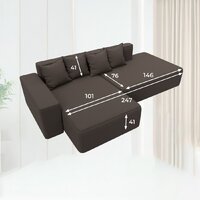 Угловой диван Лига диванов Лига-079 левый 129812L (рогожка амур 05 коричневый) - Превью изображения №9 — Интернет-магазин ПроЗаказ