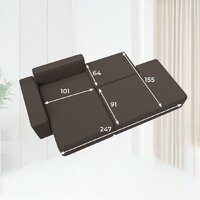 Угловой диван Лига диванов Лига-079 левый 129812L (рогожка амур 05 коричневый) - Превью изображения №12 — Интернет-магазин ПроЗаказ