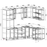 Готовая кухня Интерлиния Мила 1.68x2.4 правая без столешницы (белый платинум) - Превью изображения №2 — Интернет-магазин ПроЗаказ