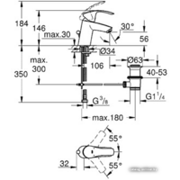 Смеситель Grohe Eurosmart 33265002 - Превью изображения №2 — Интернет-магазин ПроЗаказ
