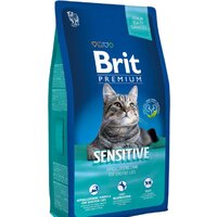 Brit Premium Sensitive для взрослых кошек с чувствительным пищеварением с ягненком и индейкой 8 кг