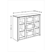 Комод Mio Tesoro Сириус 2 двери со стеклом и 3 ящика 117x95 2.02.03.380.1 (белый) - Превью изображения №5 — Интернет-магазин ПроЗаказ