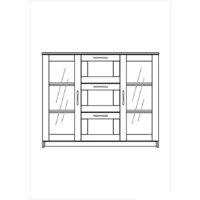 Комод Mio Tesoro Сириус 2 двери со стеклом и 3 ящика 117x95 2.02.03.380.1 (белый) - Превью изображения №4 — Интернет-магазин ПроЗаказ
