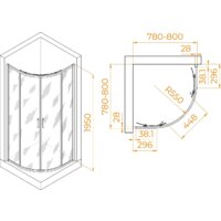 Душевой уголок RGW PA-52 03085288-11 80x80 (хром/прозрачное стекло) - Превью изображения №2 — Интернет-магазин ПроЗаказ
