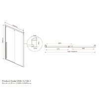 Душевая дверь Vincea Lugano VDS-1L130CLB-1 (черный/прозрачное) - Превью изображения №5 — Интернет-магазин ПроЗаказ