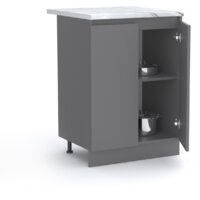 Шкаф напольный Артём-Мебель Мэри 600мм СН-114.230 (серый графит) - Превью изображения №2 — Интернет-магазин ПроЗаказ