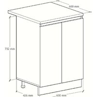 Шкаф напольный Артём-Мебель Мэри 600мм СН-114.230 (серый графит) - Превью изображения №4 — Интернет-магазин ПроЗаказ