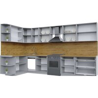 Готовая кухня Интерлиния Берес 1.7x3.6 левая (дуб королевский/бискайская сосна) - Превью изображения №2 — Интернет-магазин ПроЗаказ