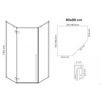 Душевой уголок Rea Diamond 80x80 - Превью изображения №9 — Интернет-магазин ПроЗаказ