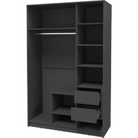 Шкаф распашной Интерлиния Концепт КТ-Ш3 (бетон/антрацит) - Превью изображения №2 — Интернет-магазин ПроЗаказ