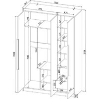 Шкаф распашной Интерлиния Концепт КТ-Ш3 (бетон/антрацит) - Превью изображения №5 — Интернет-магазин ПроЗаказ