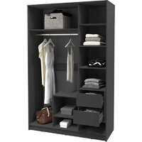 Шкаф распашной Интерлиния Концепт КТ-Ш3 (бетон/антрацит) - Превью изображения №3 — Интернет-магазин ПроЗаказ