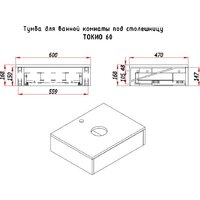  ЗОВ Тумба под умывальник Токио Премиум 60 TP60WWPTOC2 (белый) - Превью изображения №9 — Интернет-магазин ПроЗаказ
