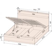 Кровать Интерлиния Loft LT-К160 160x200 (дуб золотой-антрацит) - Превью изображения №5 — Интернет-магазин ПроЗаказ