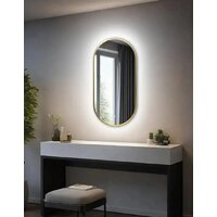Зеркало с подсветкой  EMZE 45x77 LED.UV.45.77.AUR (золото с УФ-окантовкой и подсветкой) - Превью изображения №1 — Интернет-магазин ПроЗаказ