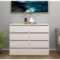 Комод Кортекс-мебель Бари 120 8ш (белый/белый/дуб сонома) - Превью изображения №3 — Интернет-магазин ПроЗаказ