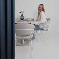 Стул с подлокотниками Алвест AV 433 (светло-серый бархат H-09/белый) - Превью изображения №2 — Интернет-магазин ПроЗаказ