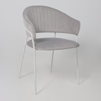 Стул с подлокотниками Алвест AV 433 (светло-серый бархат H-09/белый) - Превью изображения №6 — Интернет-магазин ПроЗаказ