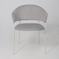 Стул с подлокотниками Алвест AV 433 (светло-серый бархат H-09/белый) - Превью изображения №5 — Интернет-магазин ПроЗаказ