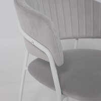 Стул с подлокотниками Алвест AV 433 (светло-серый бархат H-09/белый) - Превью изображения №9 — Интернет-магазин ПроЗаказ