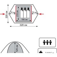 Треккинговая палатка Tramp Lite Hunter 3 - Превью изображения №2 — Интернет-магазин ПроЗаказ
