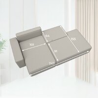 Угловой диван Лига диванов Лига-079 левый 129811L (рогожка амур 02 бежевый) - Превью изображения №12 — Интернет-магазин ПроЗаказ