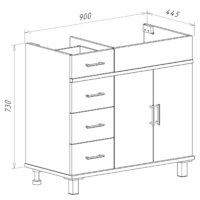  Misty Купер - 90 Тумба напольная с 4 ящ. правая, белая эмаль - П-Куп01090-0124ЯП - Превью изображения №6 — Интернет-магазин ПроЗаказ