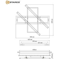 Припотолочная люстра Estares Palla 110W 3S-APP-500x460x80-BLACK/WHITE/CLEAR-220-IP20 - Превью изображения №9 — Интернет-магазин ПроЗаказ